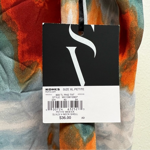 Vera Wang Simply Vera - Petite Sleeveless V-Neck Shell - Size XL Petite - New - Picture 3 of 6